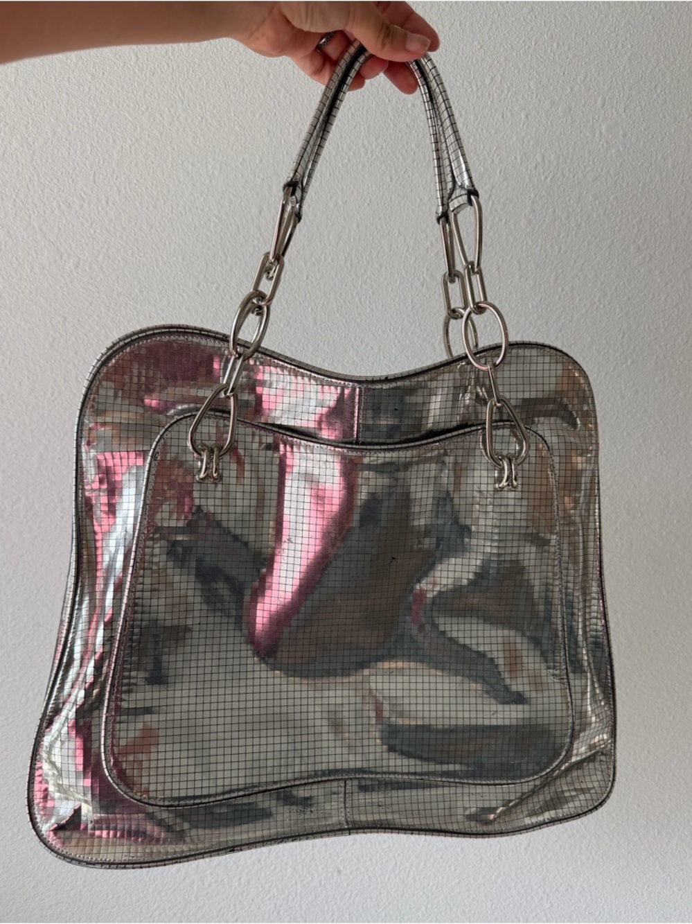 Bolso Kooba Vintage Plateado Estilo Y2K / Retro
